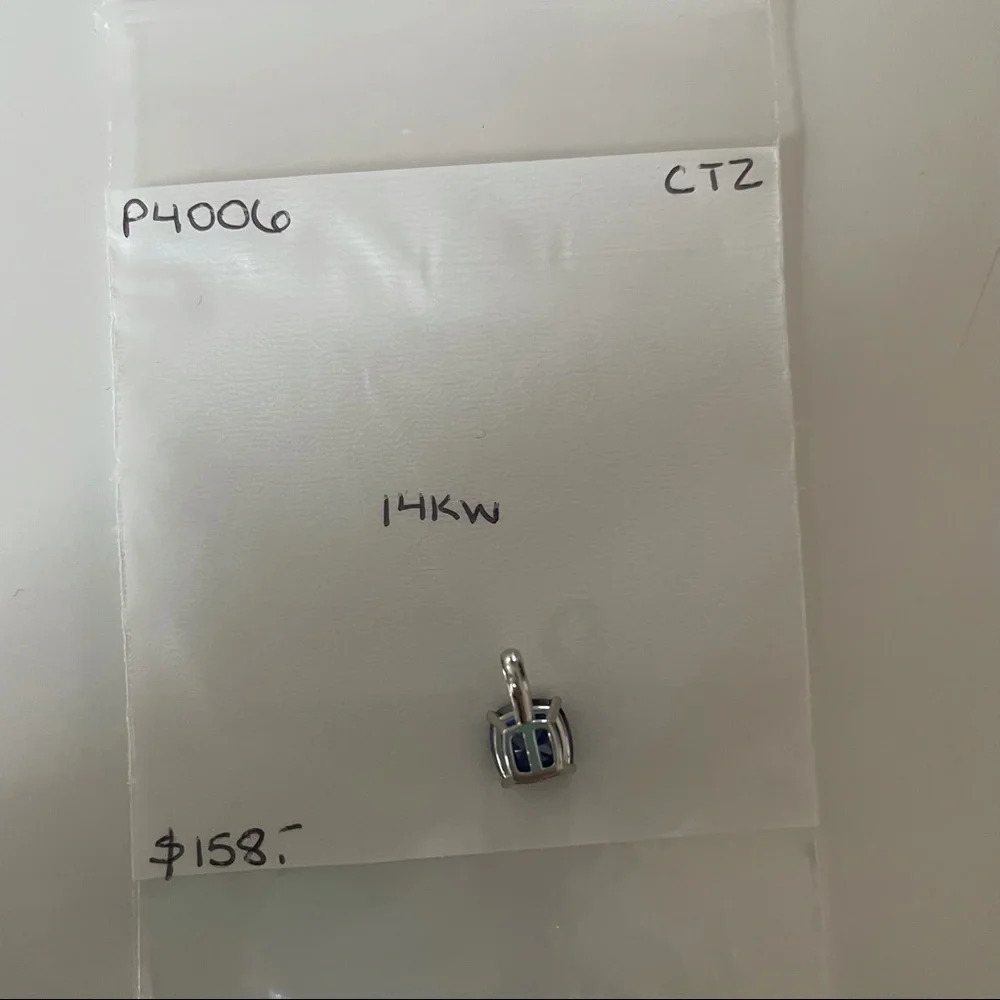 New 14k White Gold Tanzanite Pendant $158 - Picture 4 of 5